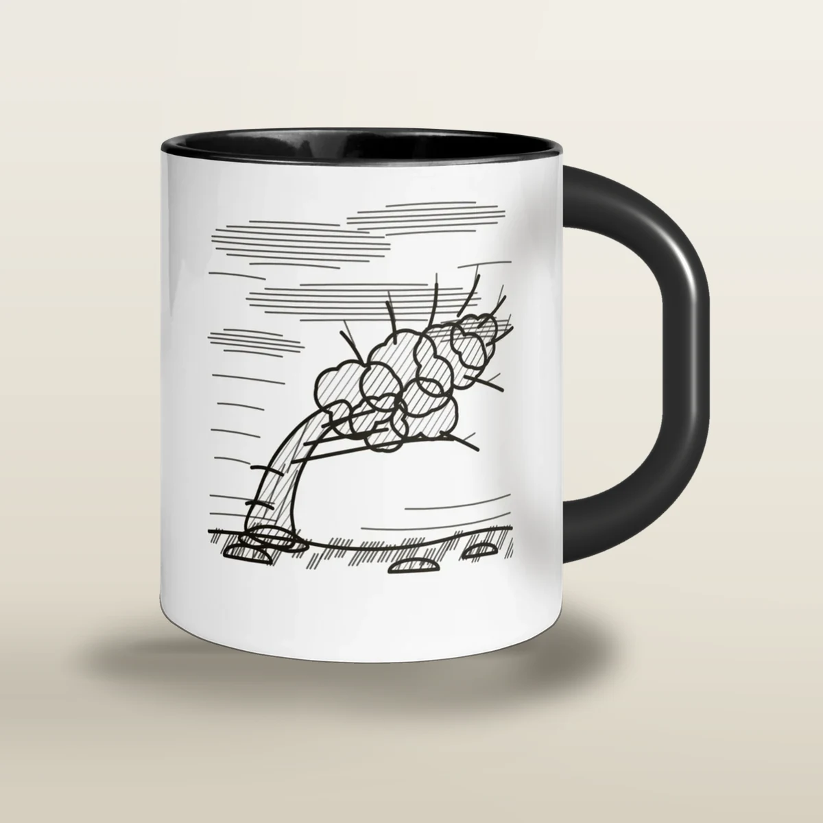 El páramo, taza de cerámica en color negro