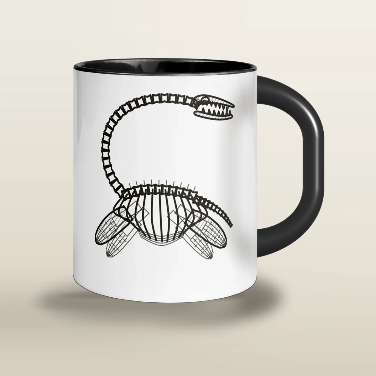 Lámina de Hawkins, 1854, taza de cerámica en color negro