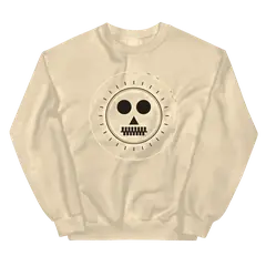 Alas, poor Yorick, sudadera de cuello redondo en color arena