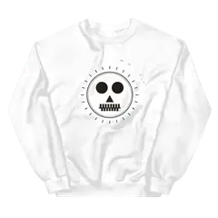 Alas, poor Yorick, sudadera de cuello redondo en color blanco