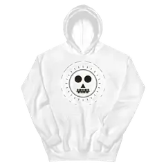 Alas, poor Yorick, sudadera con capucha en color blanco