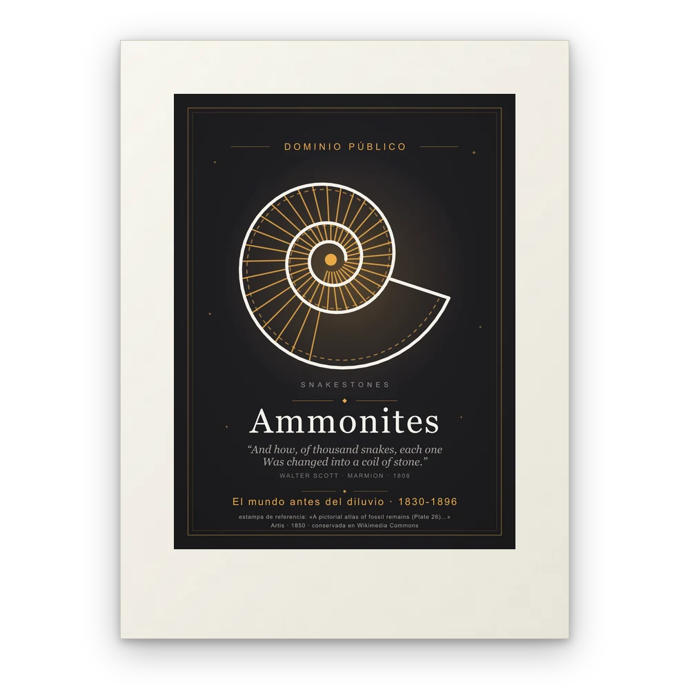 Ammonites, lámina en papel mate