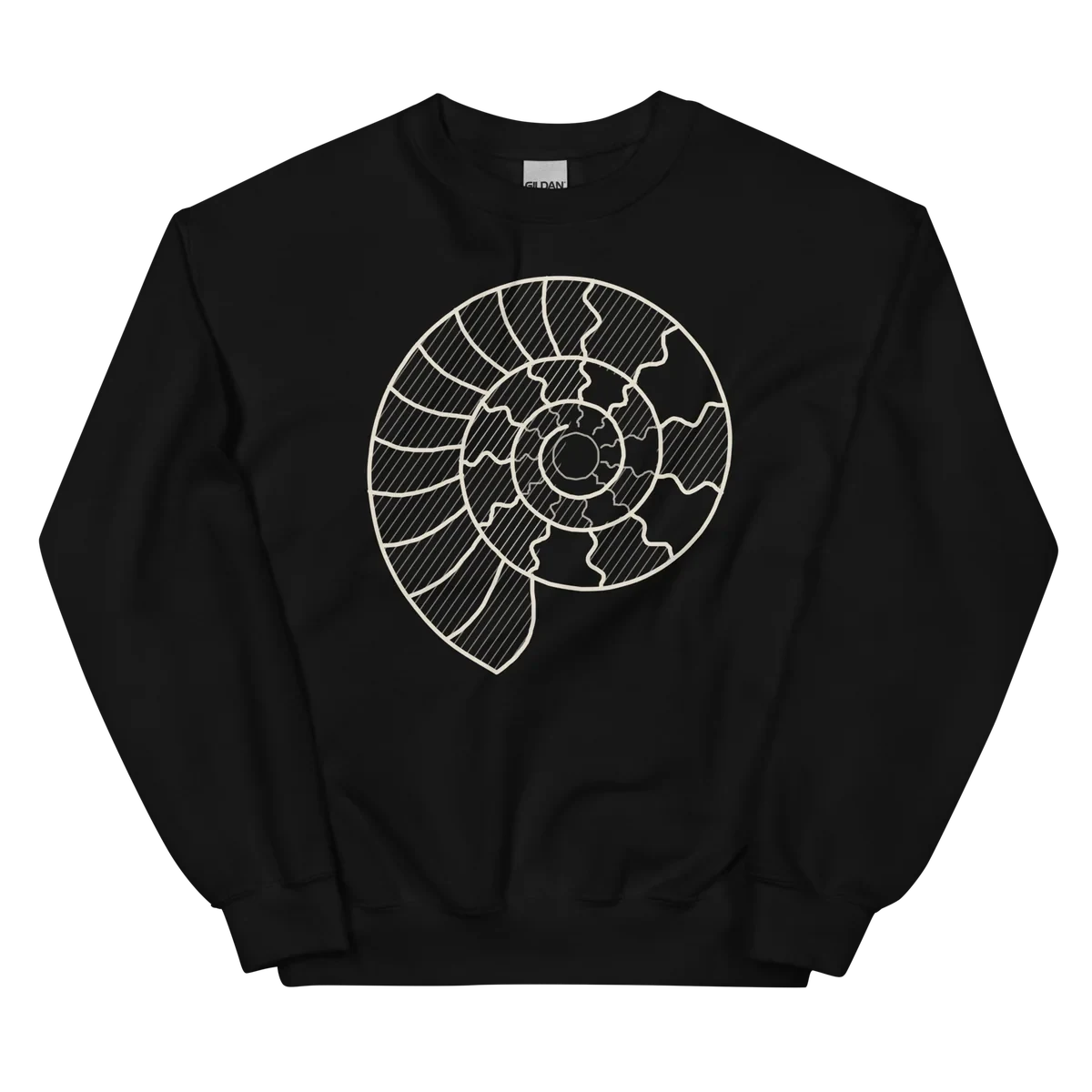 Ammonites, sudadera de cuello redondo en color negro
