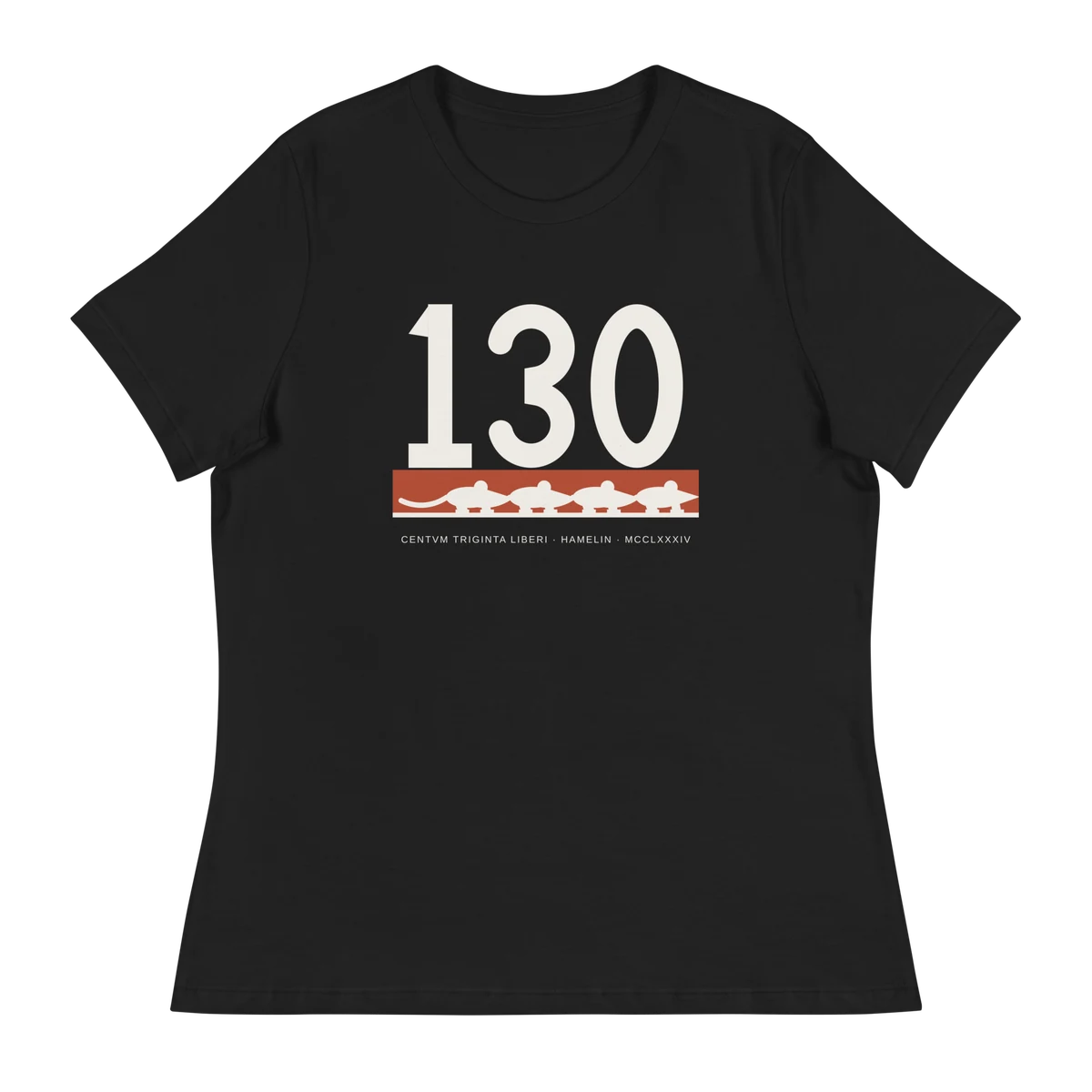Ciento treinta, camiseta de mujer en color negro