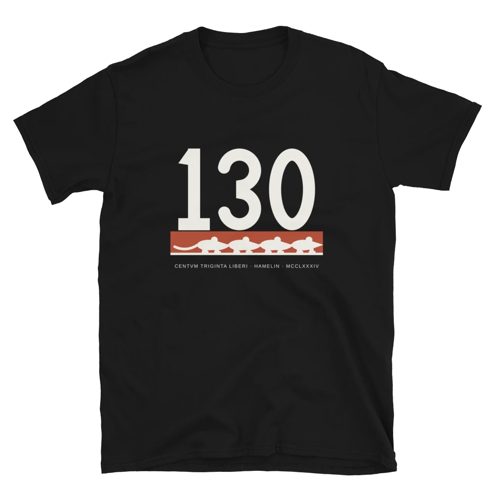Ciento treinta, camiseta de algodón en color negro