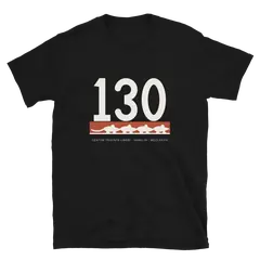 Ciento treinta, camiseta de algodón en color negro