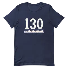 Ciento treinta, camiseta premium de algodón en color marino