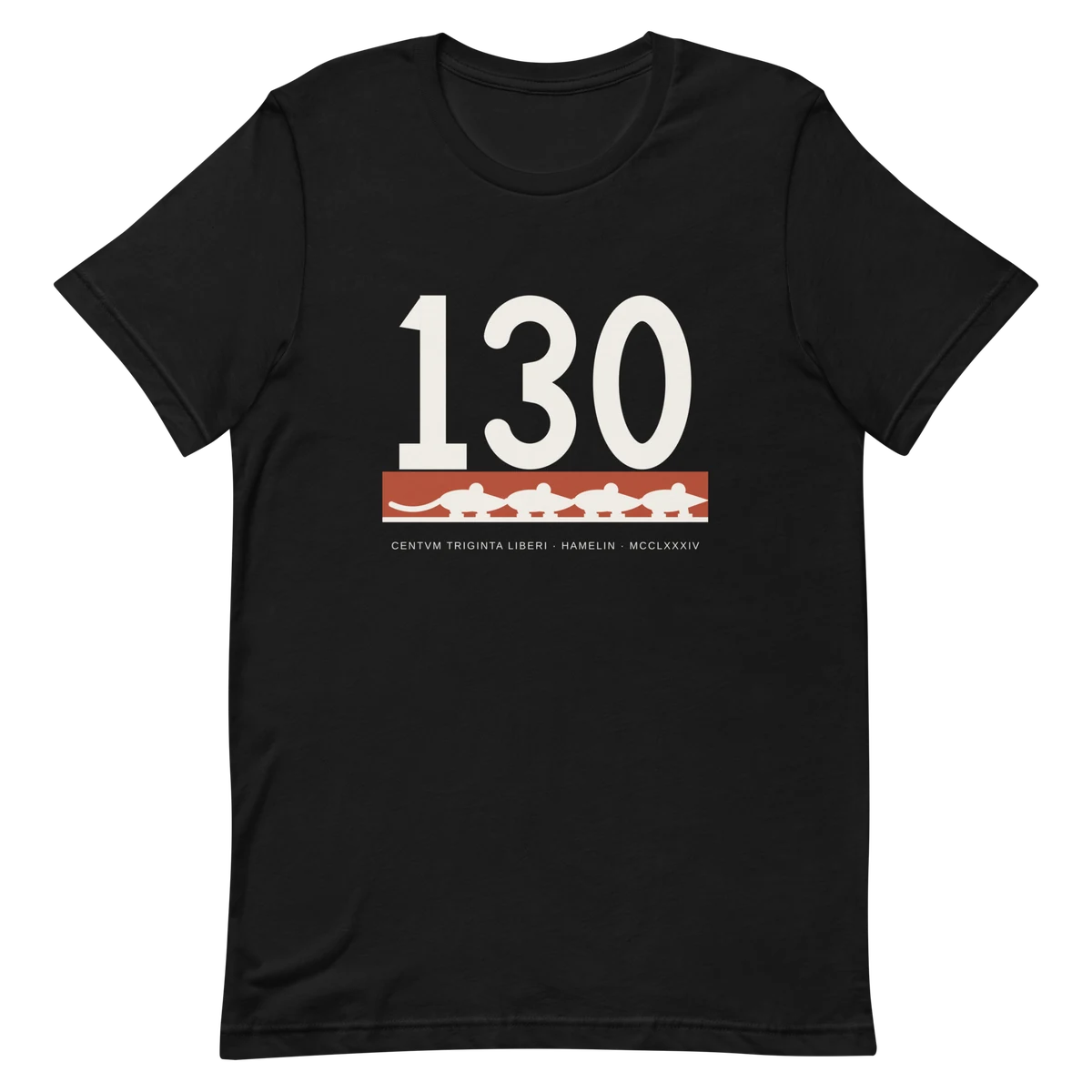 Ciento treinta, camiseta premium de algodón en color negro