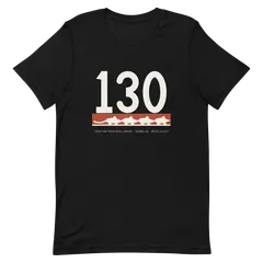 Ciento treinta, camiseta premium de algodón en color negro