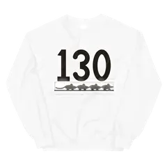 Ciento treinta, sudadera de cuello redondo en color blanco