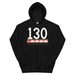 Ciento treinta, sudadera con capucha en color negro