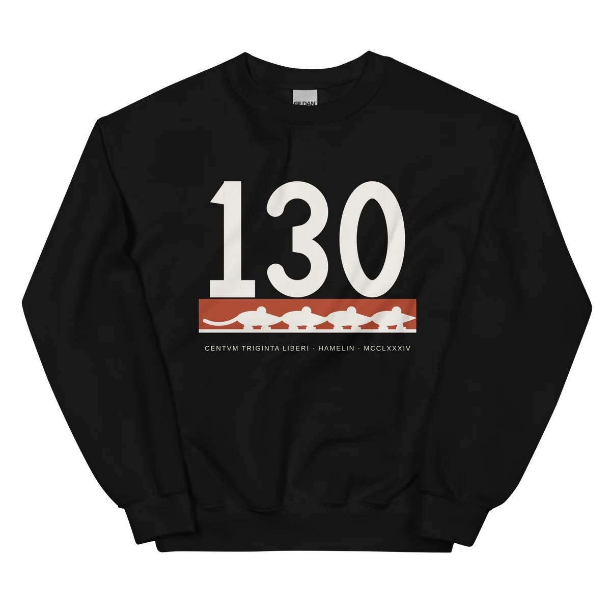 Ciento treinta, sudadera de cuello redondo en color negro