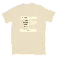 Dos ciudades, camiseta de algodón en color arena