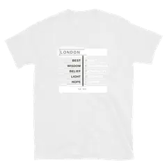 Dos ciudades, camiseta de algodón en color blanco
