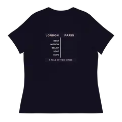 Dos ciudades, camiseta de mujer en color marino