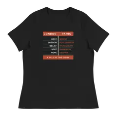 Dos ciudades, camiseta de mujer en color negro