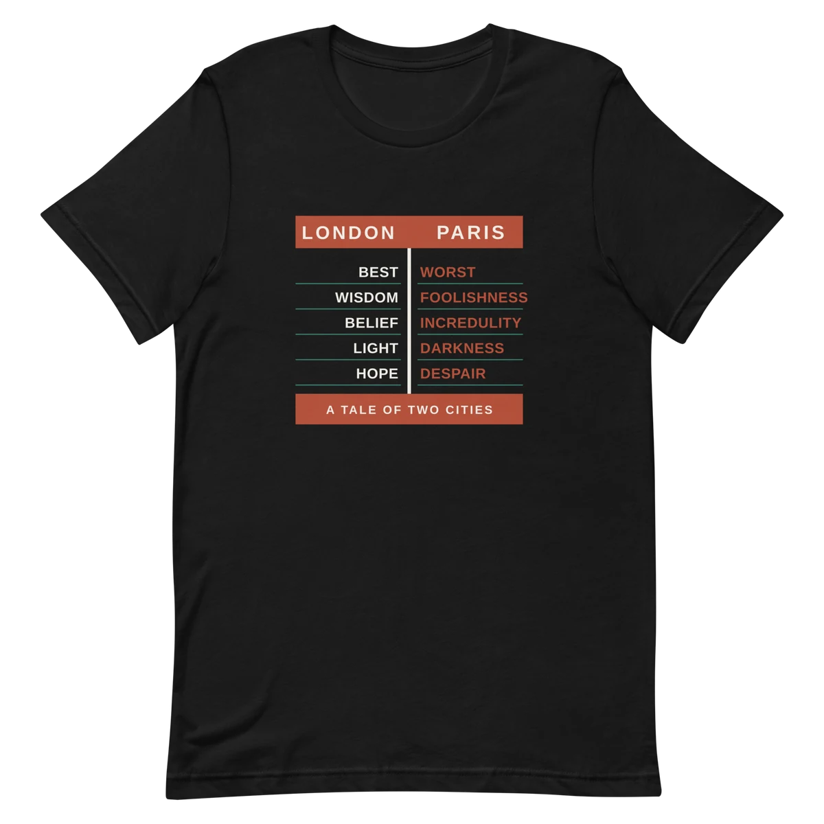 Dos ciudades, Premium-Baumwoll-T-Shirt in Schwarz