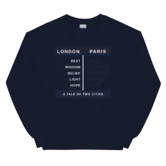 Dos ciudades, felpa girocollo in blu navy
