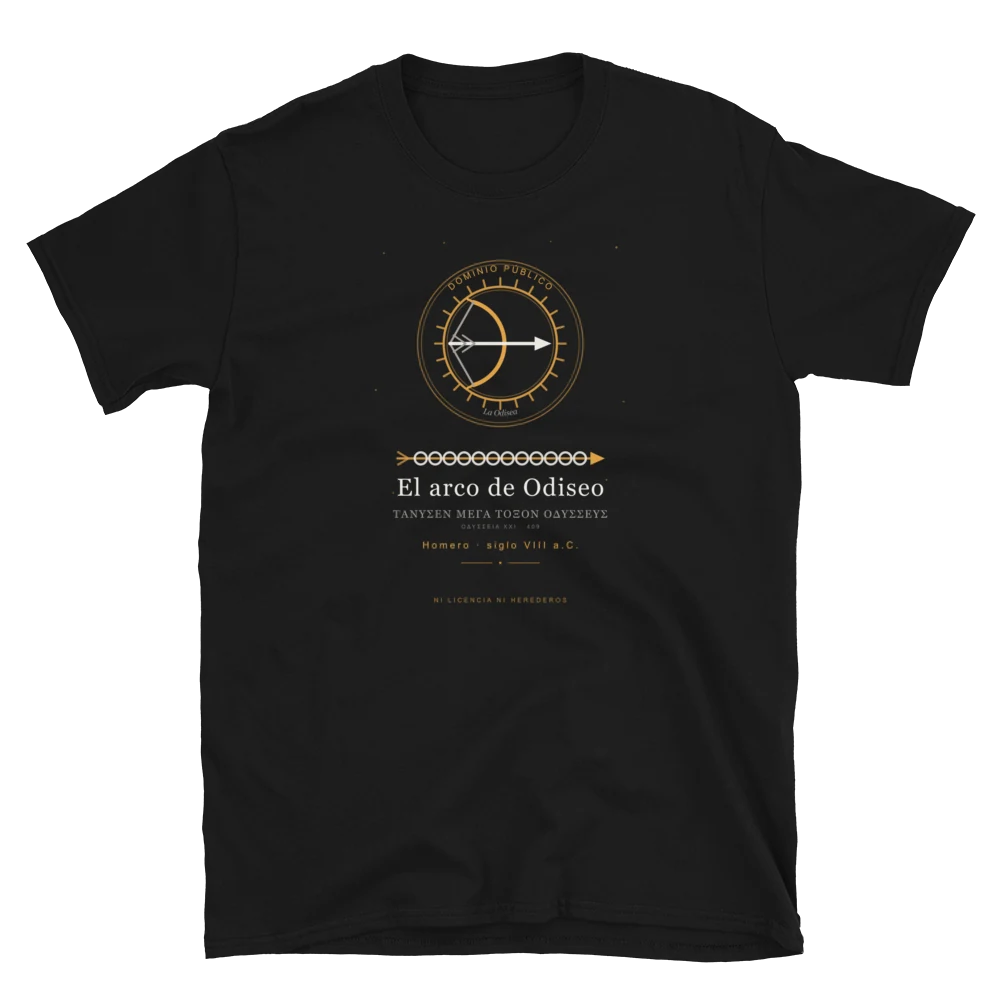 El arco de Odiseo, camiseta de algodón en color negro