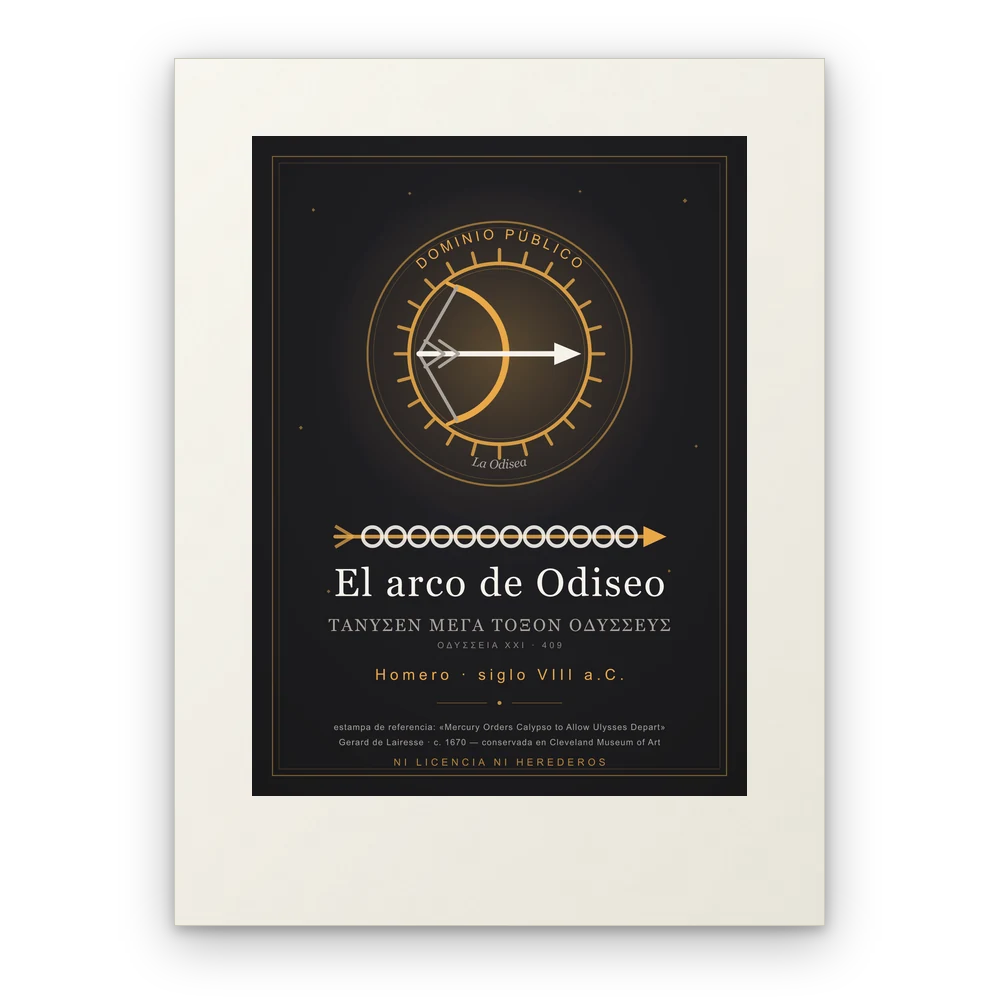 El arco de Odiseo, lámina en papel mate