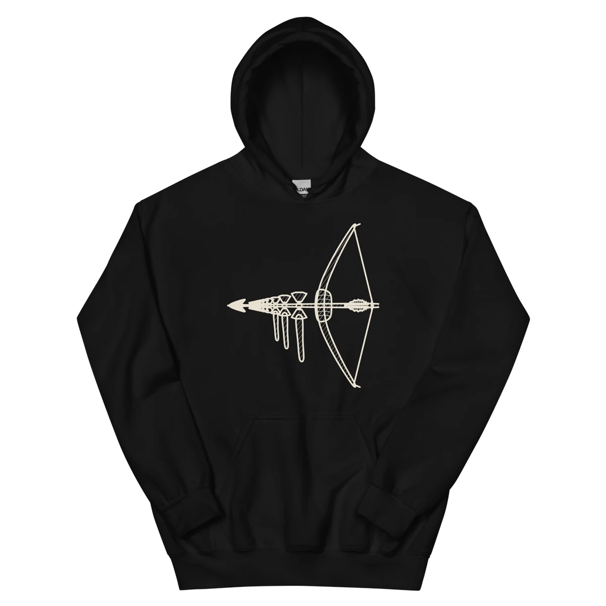 El arco de Odiseo, sudadera con capucha en color negro