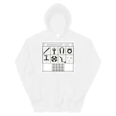 El arsenal de Bansenshukai, sudadera con capucha en color blanco