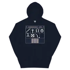 El arsenal de Bansenshukai, sudadera con capucha en color marino