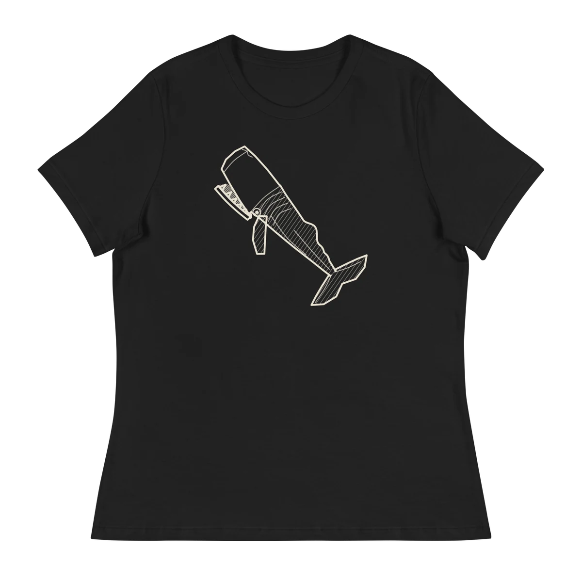 El cachalote, camiseta de mujer en color negro