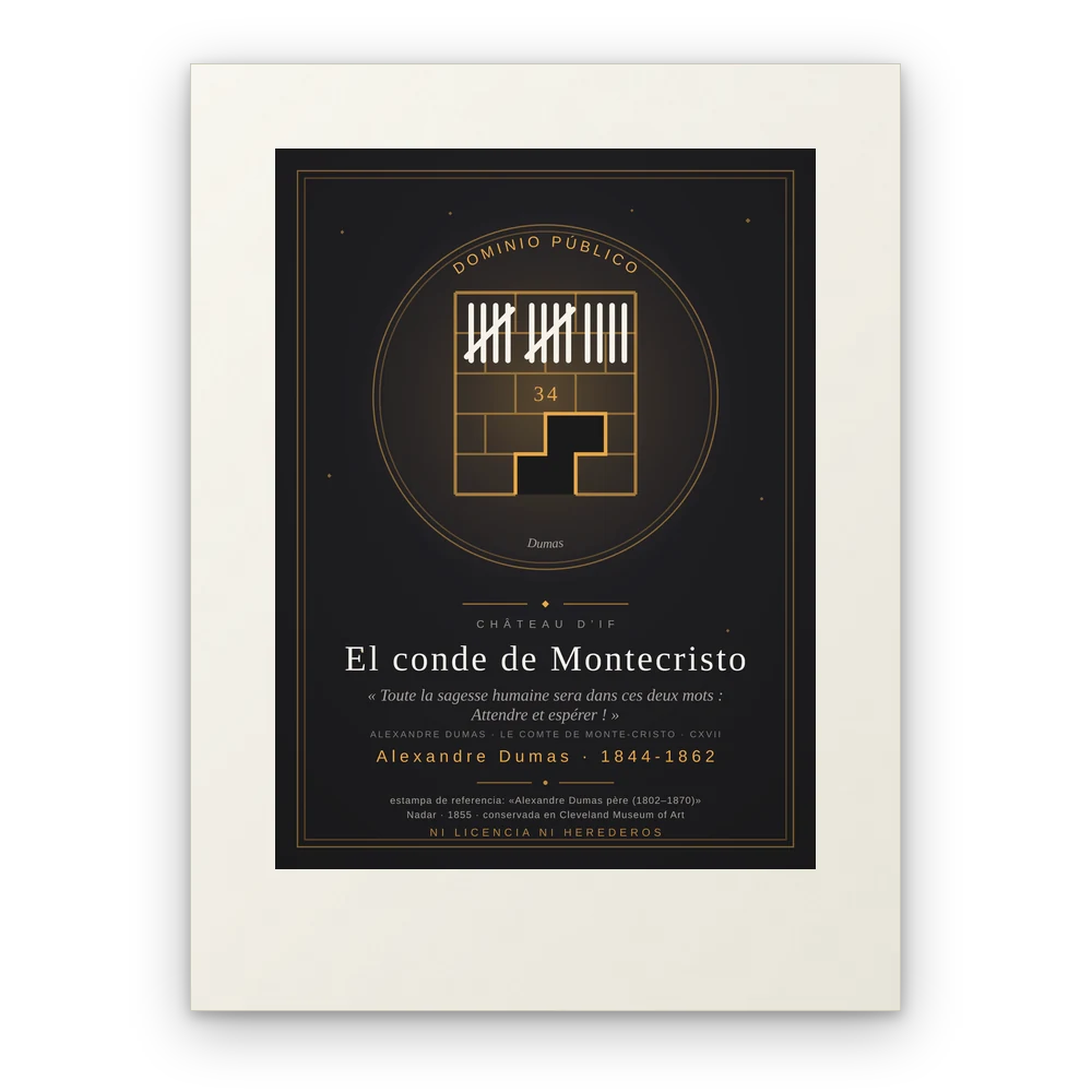 El conde de Montecristo, lámina en papel mate