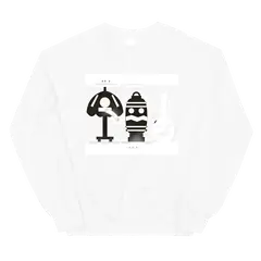 El desfile de los trastos, sudadera de cuello redondo en color blanco