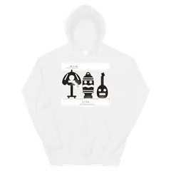 El desfile de los trastos, sudadera con capucha en color blanco