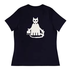 El gato Behemoth, T-shirt da donna in blu navy