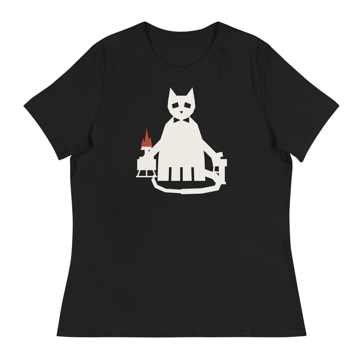 El gato Behemoth, T-shirt da donna in nero