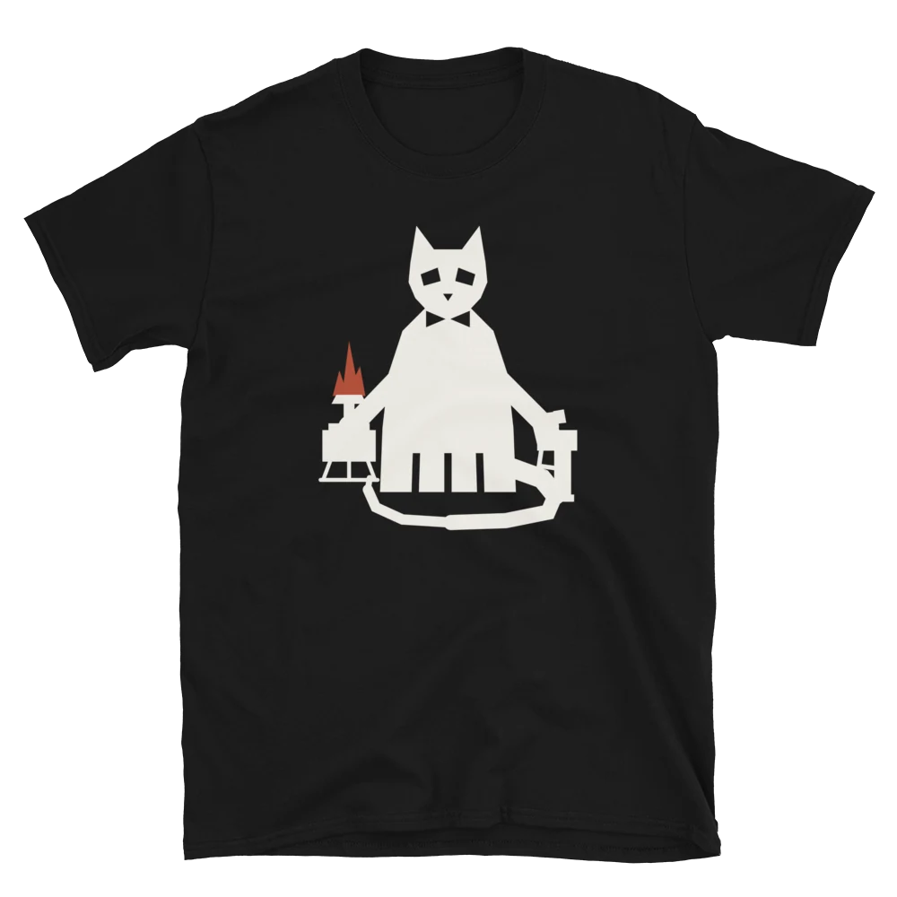 El gato Behemoth, camiseta de algodón en color negro