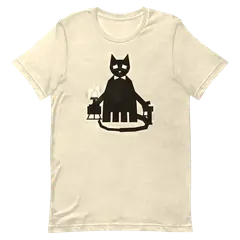El gato Behemoth, premium cotton T-shirt in sand