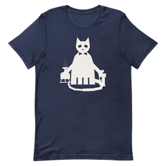 El gato Behemoth, premium cotton T-shirt in navy