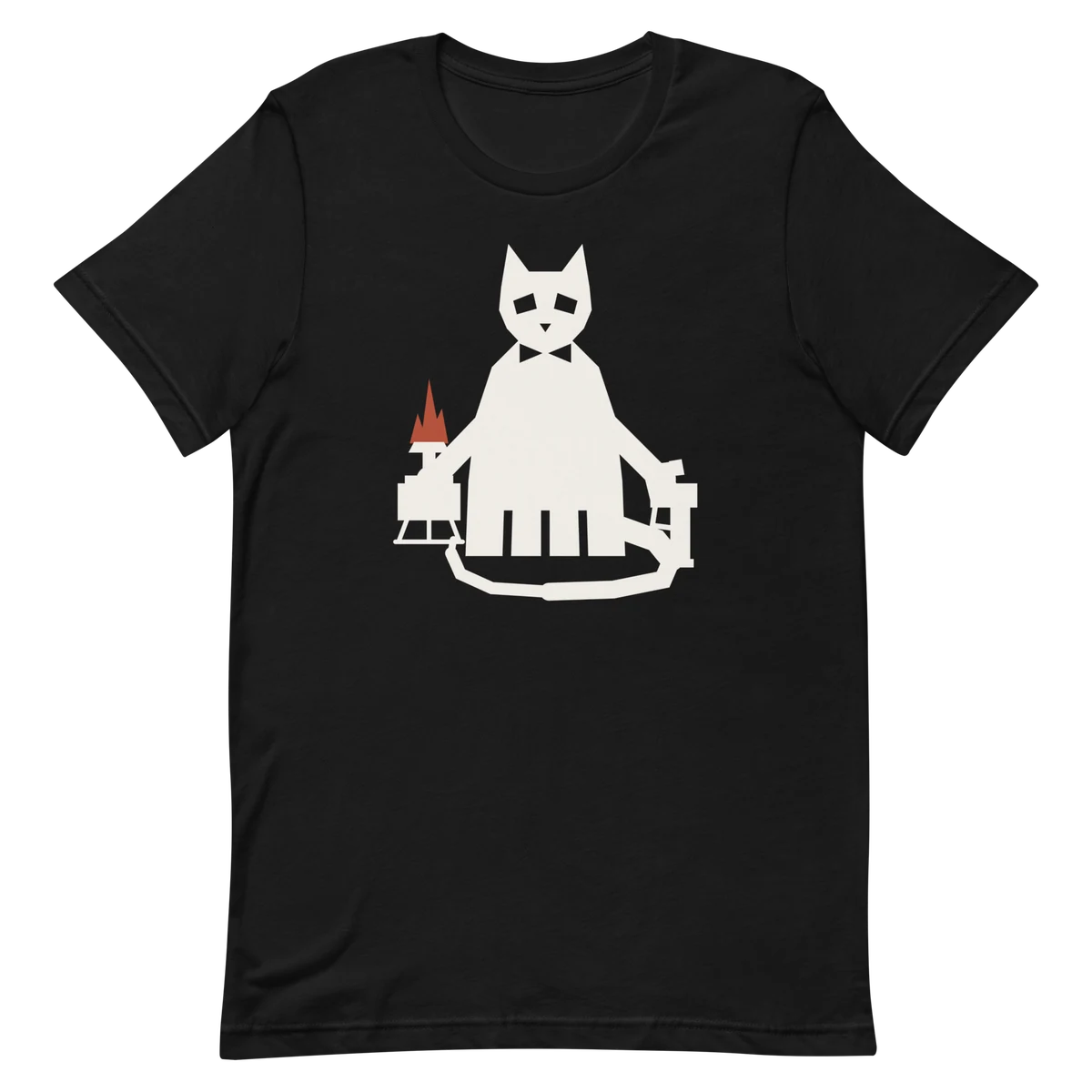 El gato Behemoth, premium cotton T-shirt in black
