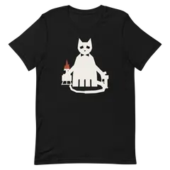 El gato Behemoth, premium cotton T-shirt in black
