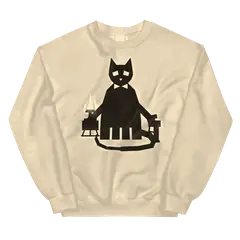 El gato Behemoth, Sweatshirt mit Rundhals in Sand