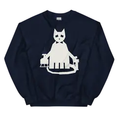 El gato Behemoth, Sweatshirt mit Rundhals in Navy