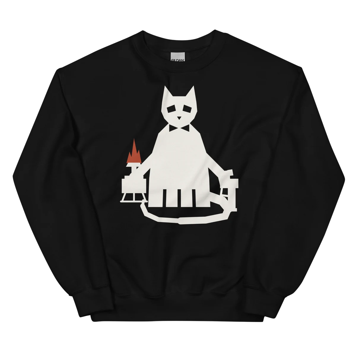 El gato Behemoth, Sweatshirt mit Rundhals in Schwarz