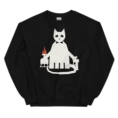El gato Behemoth, Sweatshirt mit Rundhals in Schwarz