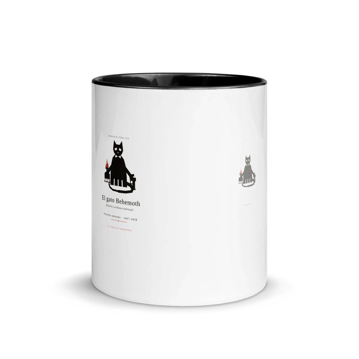 El gato Behemoth, ceramic mug in black