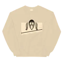 El grito, sudadera de cuello redondo en color arena