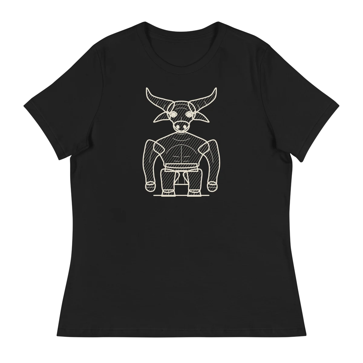 El Minotauro, camiseta de mujer en color negro