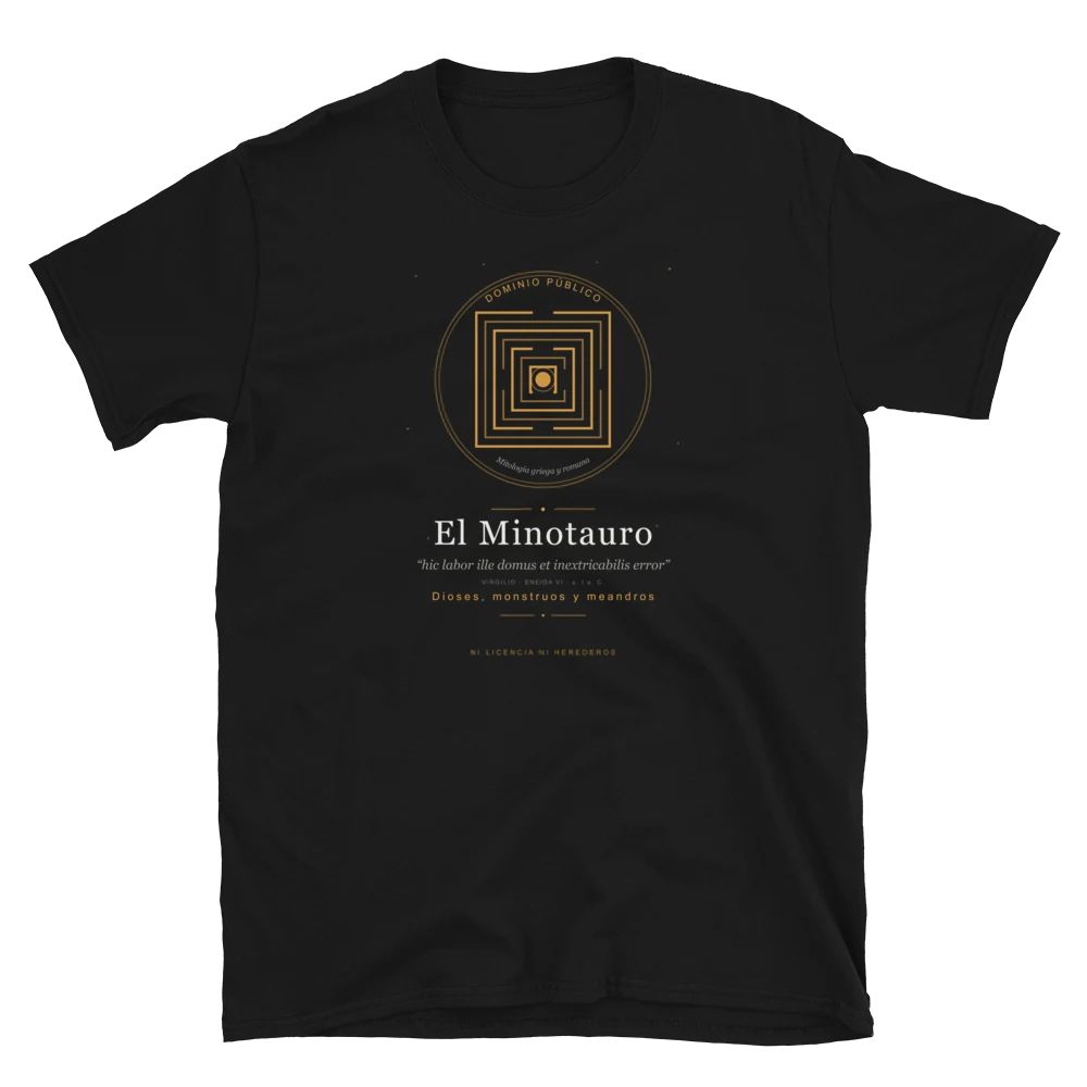 El Minotauro, camiseta de algodón en color negro