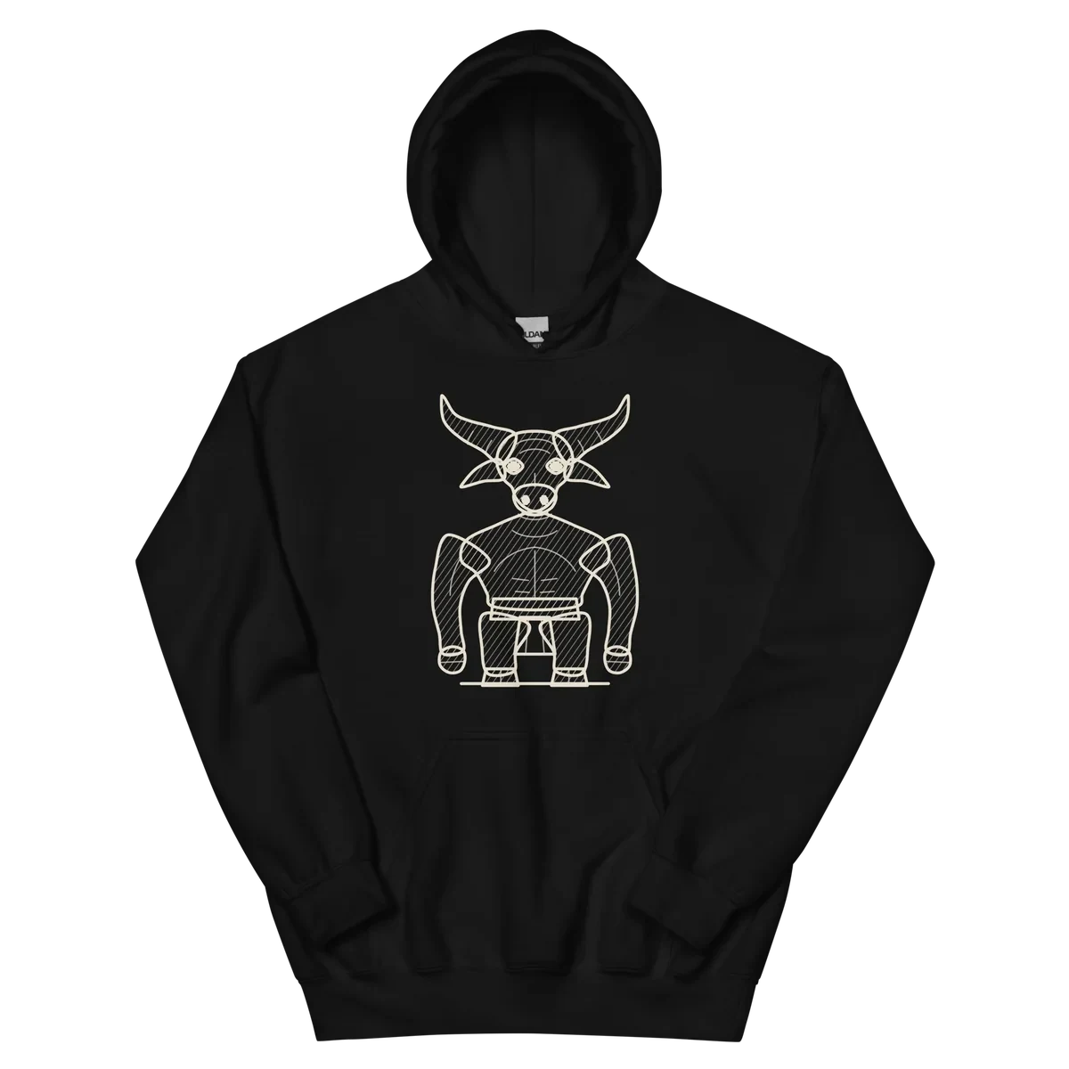 El Minotauro, sudadera con capucha en color negro