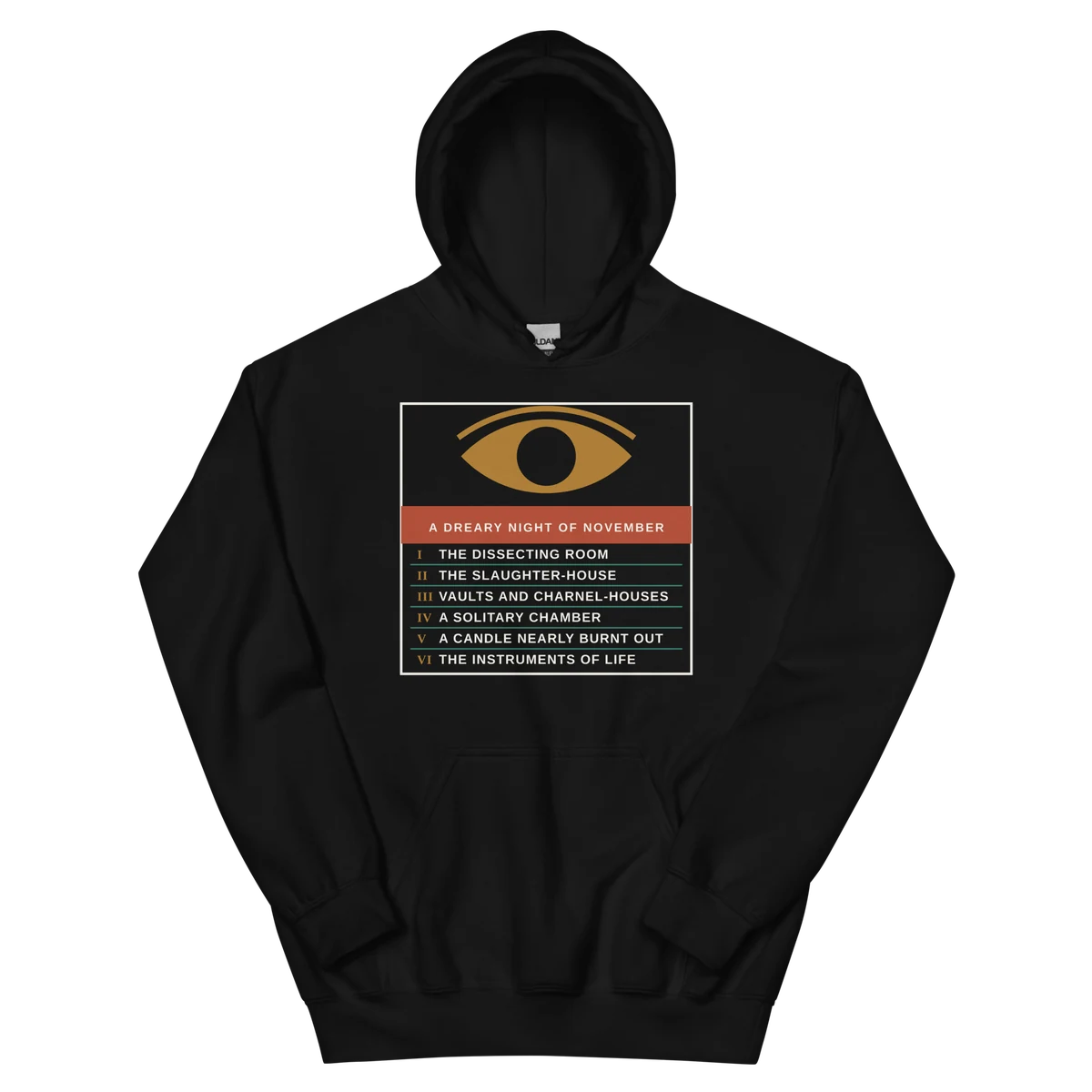 El moderno Prometeo, sudadera con capucha en color negro