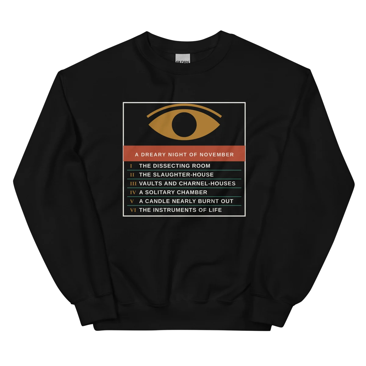 El moderno Prometeo, sudadera de cuello redondo en color negro