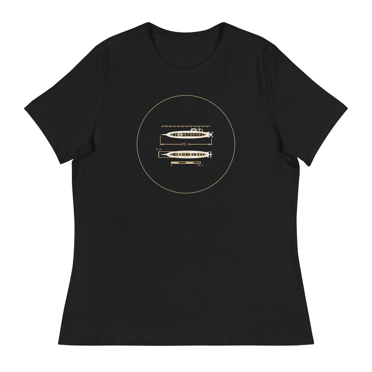 El Nautilus, camiseta de mujer en color negro